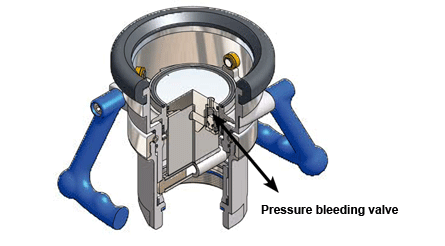 Pressure bleeding valve in coupling Hose units